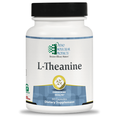Ortho Molecular L-Theanine supplement — supports calm focus & relaxation