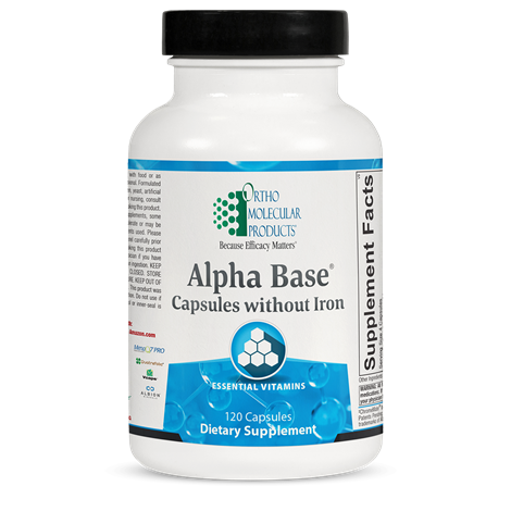 ORTHOMOLECULAR Alpha Base Capsules without Iron- Provides Baseline Nutrition for a Variety of Protocols
