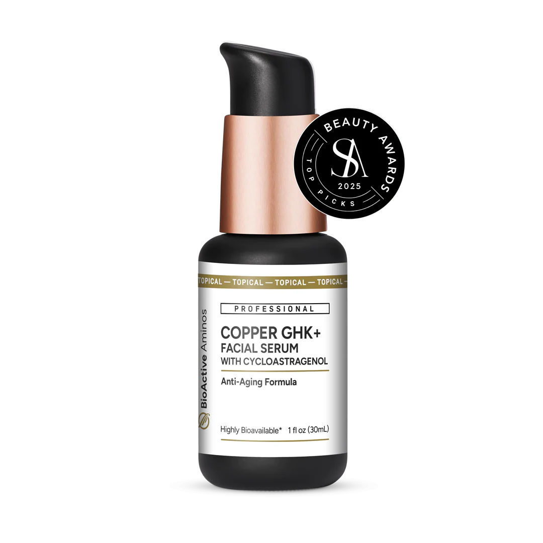 QUICKSILVER Copper GHK+ Facial Serum with Cycloastragenol 1 fl oz — promotes skin rejuvenation and youthful appearance