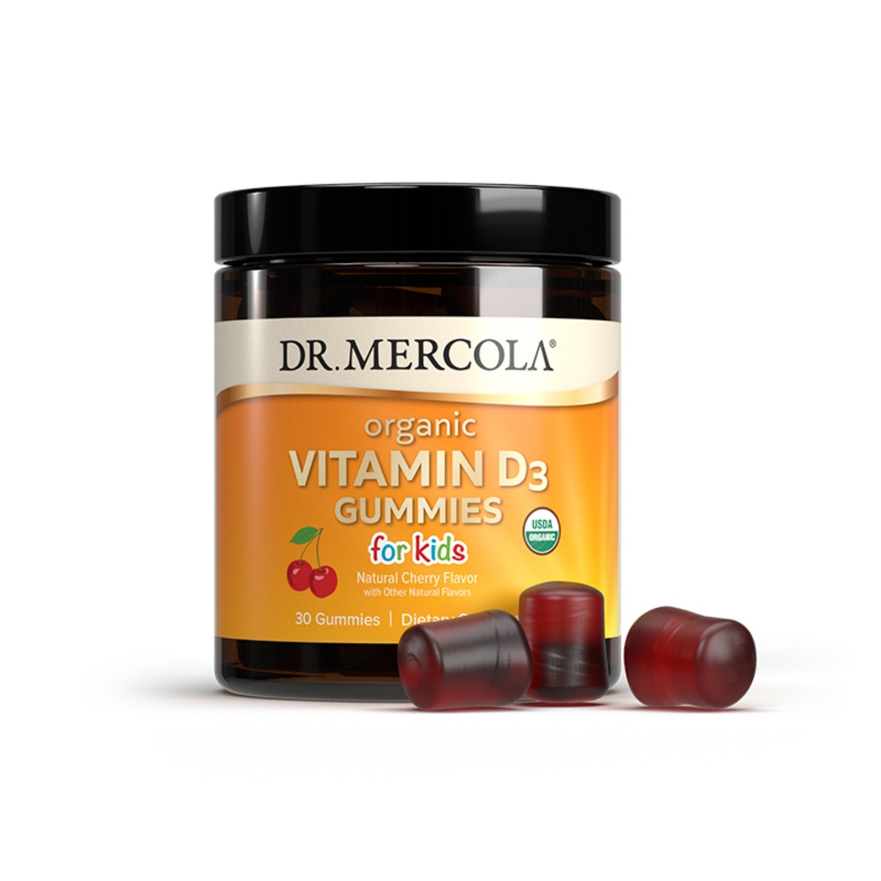 Dr. Mercola Organic Vitamin D3 Gummies for Kids - Cherry 1000 IU