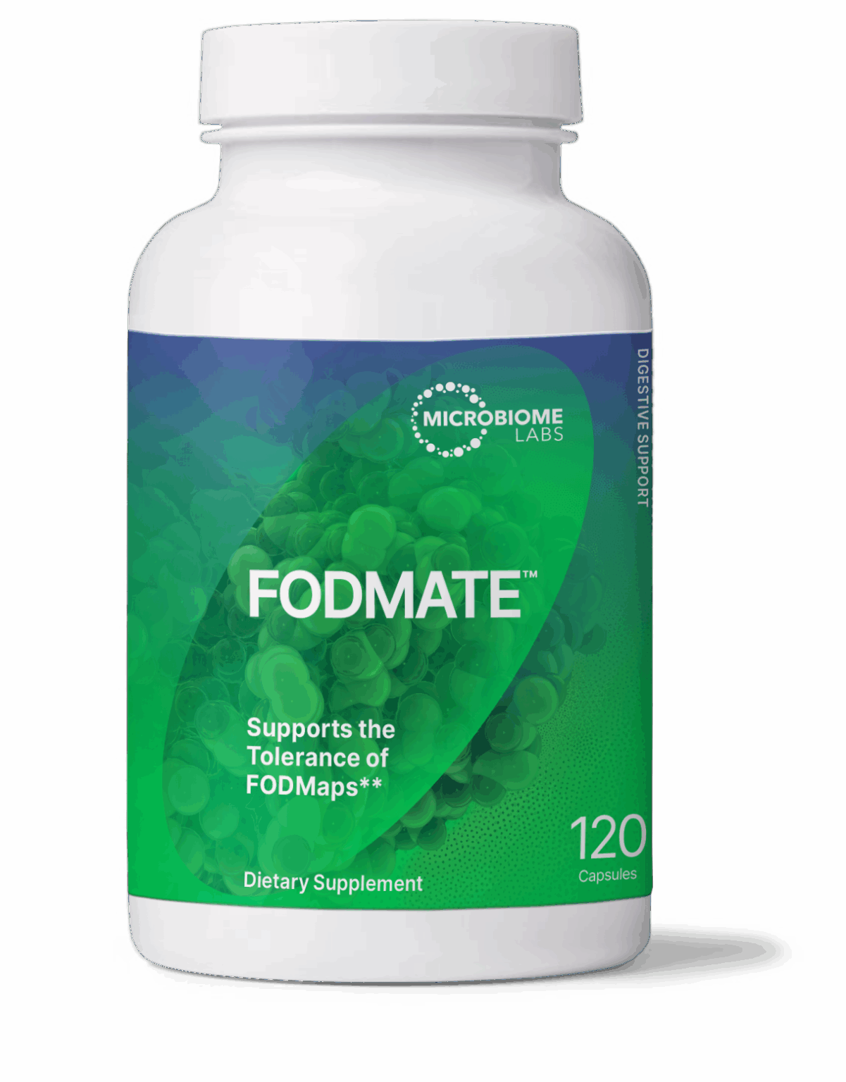 Microbiome Labs FODMATE digestive enzyme capsules — supports FODMAP digestion