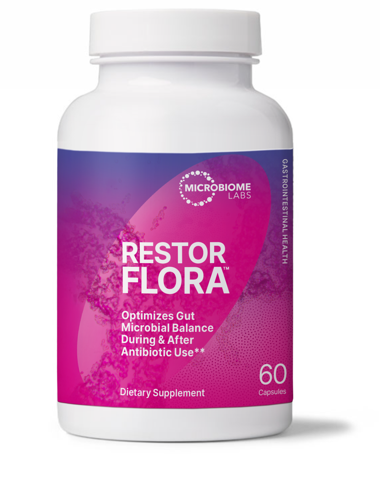 Microbiome Labs RestorFlora 60Ct probiotic — promotes gut microbiome balance
