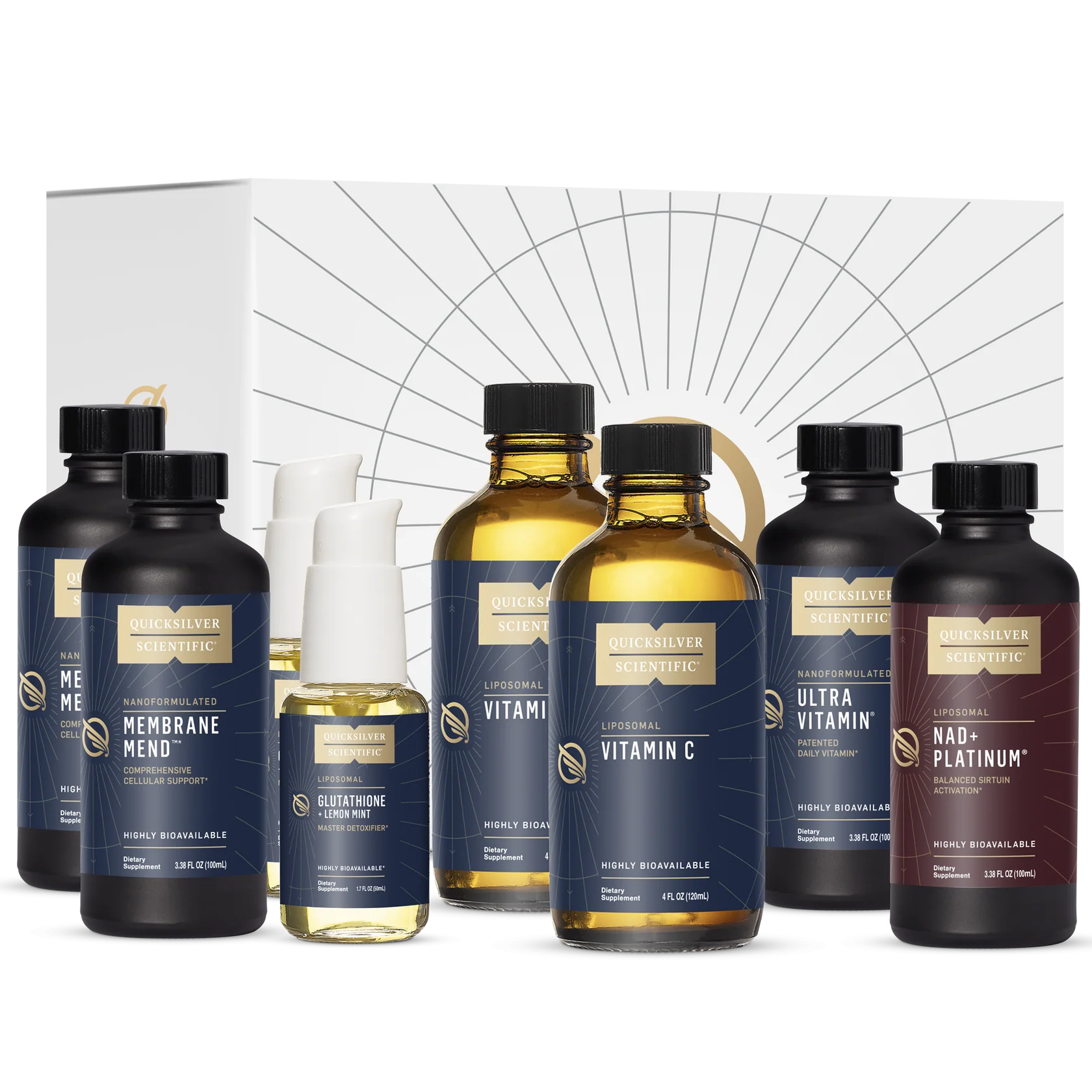 QUICKSILVER Membrane Renewal Protocol packaging showing cell-supporting ingredients and recommended usage