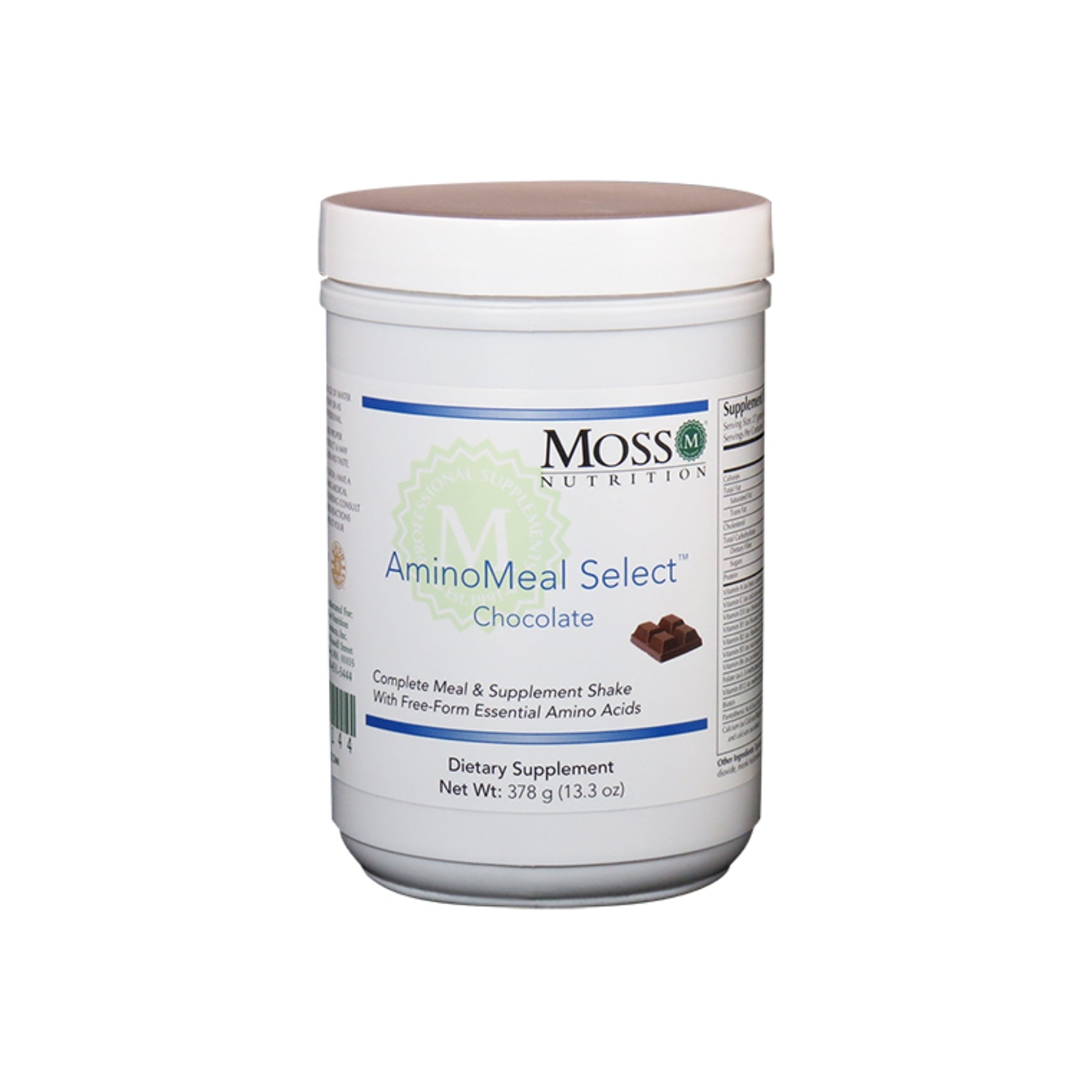 Moss Nutrition AminoMeal Select Chocolate meal replacement protein
