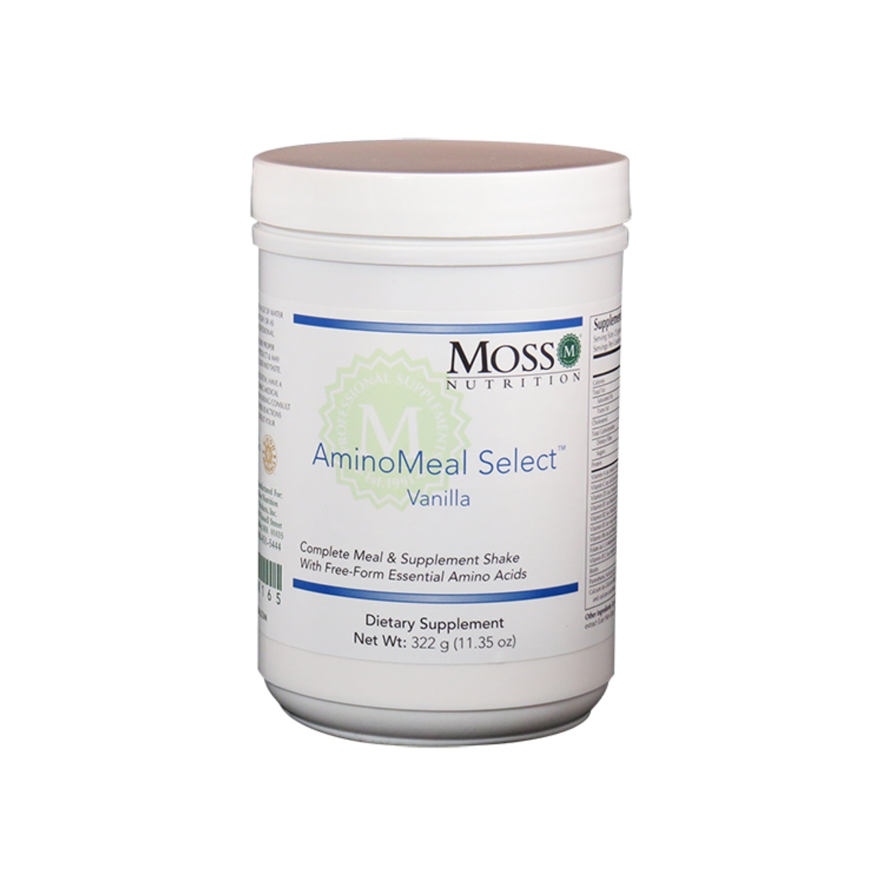Moss Nutrition AminoMeal Select Vanilla meal replacement protein