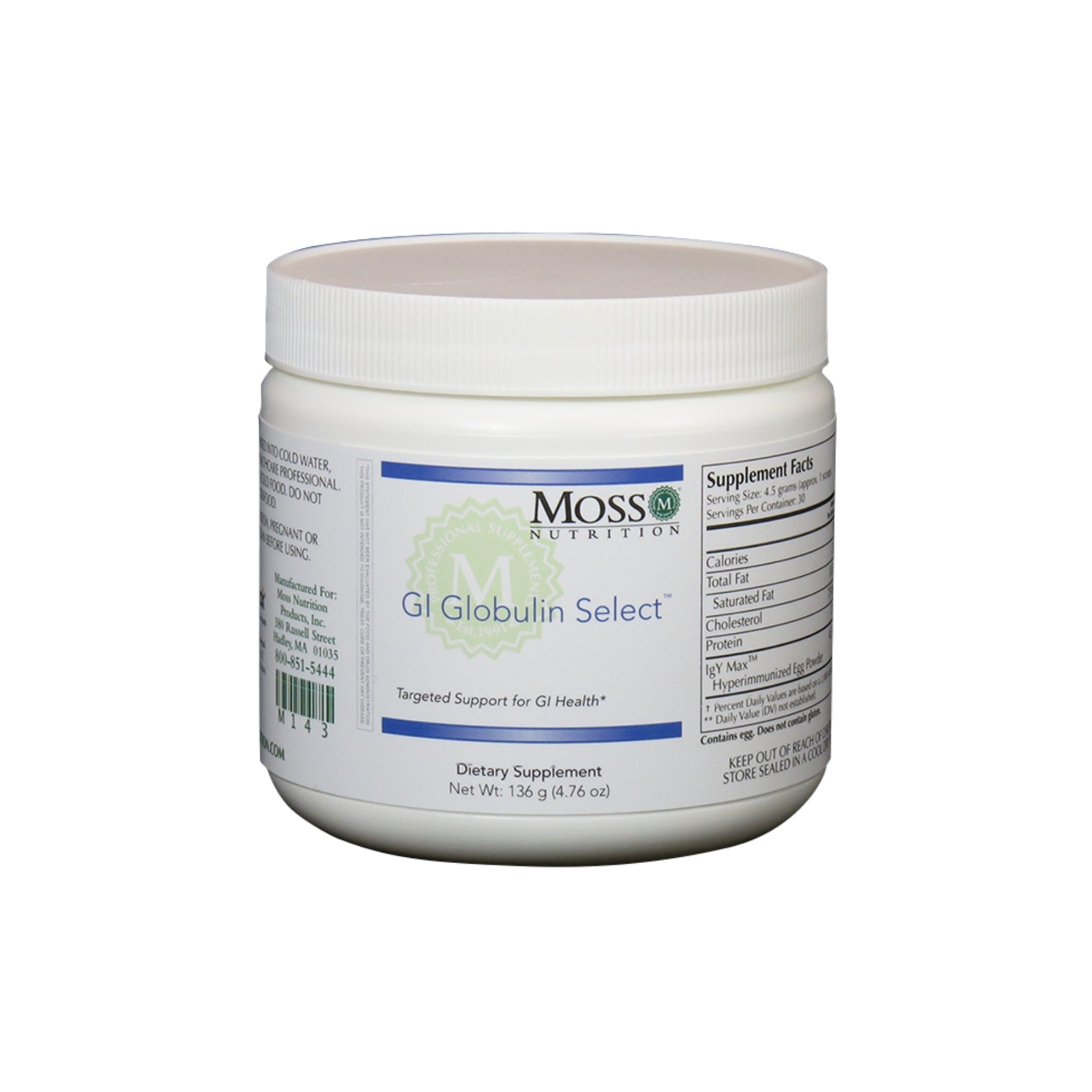 Moss Nutrition GI Globulin Select gut immune support supplement