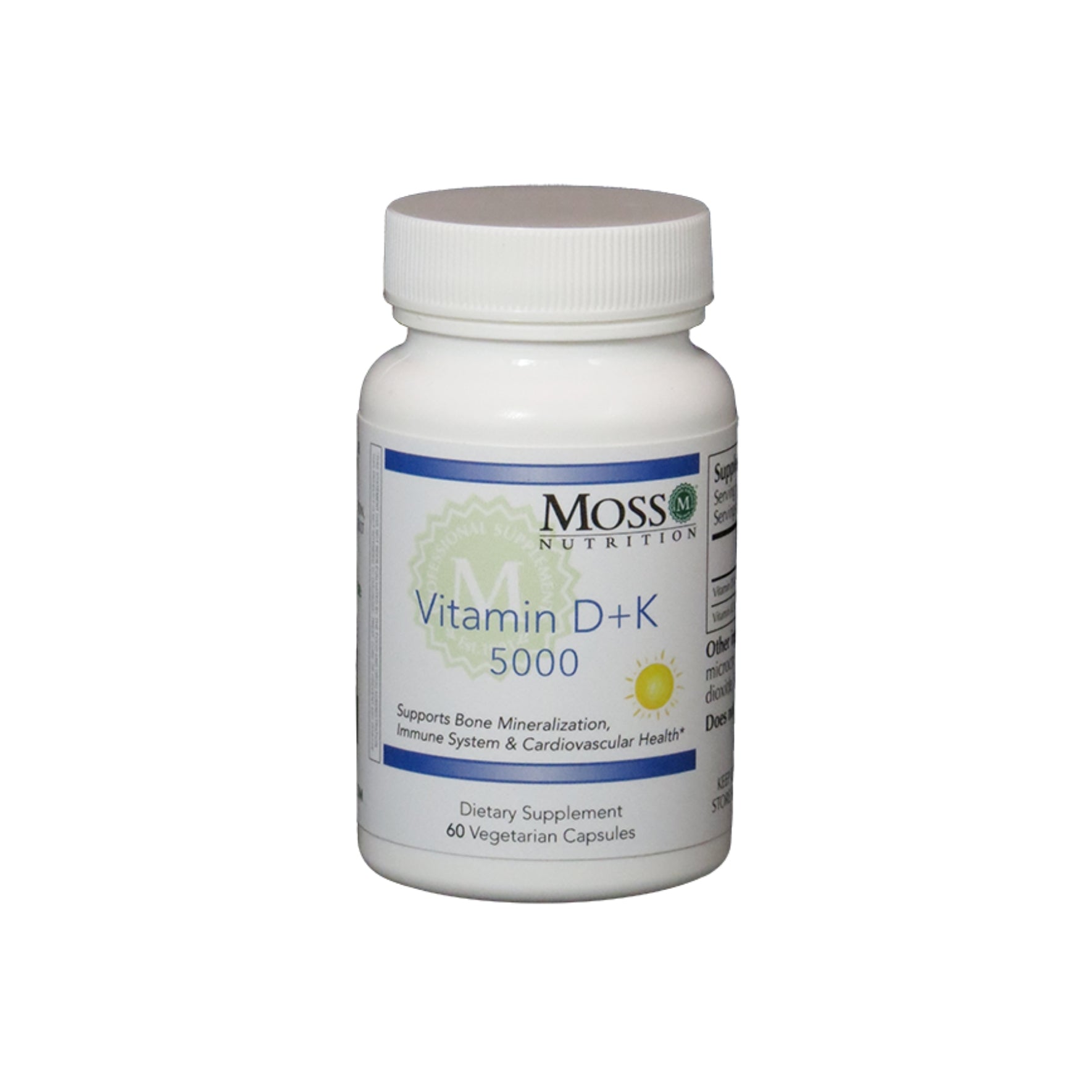 Moss Nutrition Vitamin D + K 5000 bone health vitamin supplement