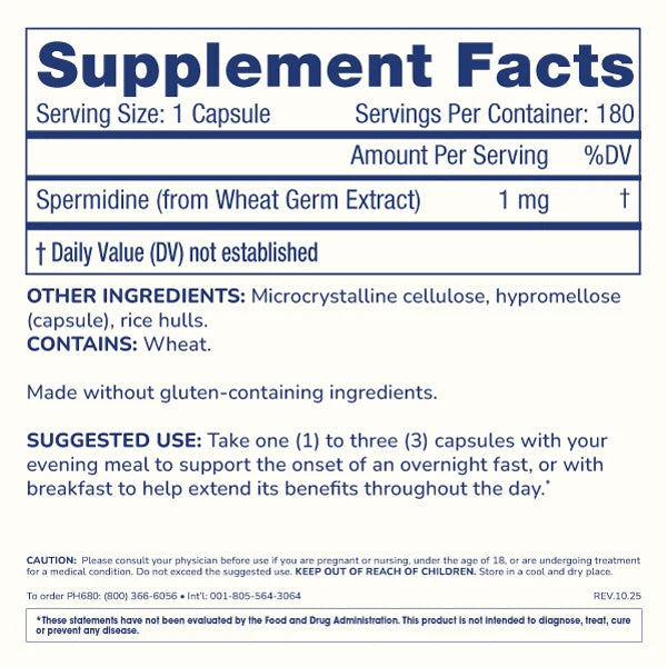 ProHealth Pure Spermidine - 1 mg, 180 capsules