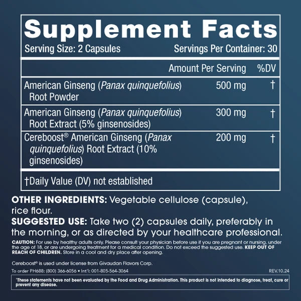 ProHealth Full Spectrum Ginseng - 1000 mg, 60 capsules