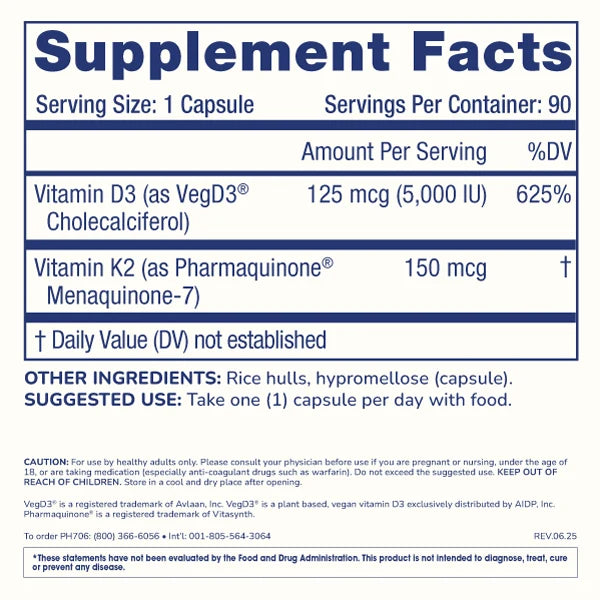 ProHealth Vitamin D3 + K2 - 90 capsules