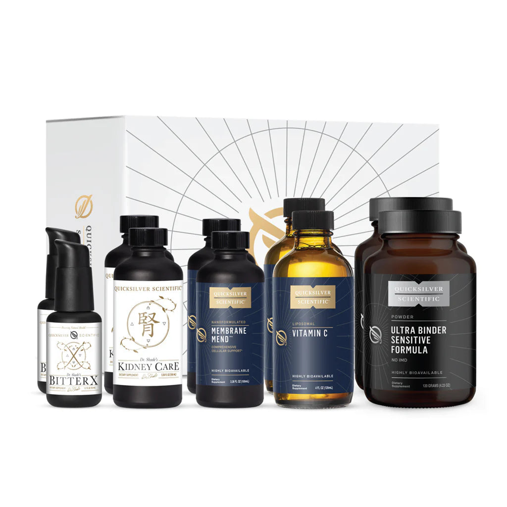 QUICKSILVER PreTox System | Gentle Toxin Drainage + Clearing packaging showing all products included