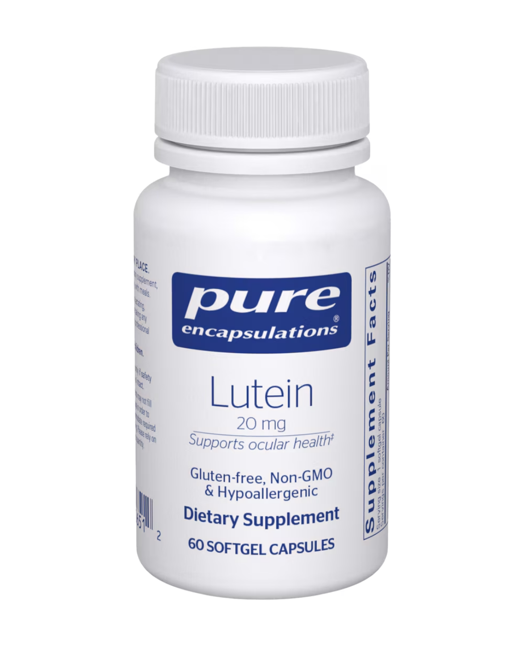 Pure Encapsulations Lutein 20 mg.
