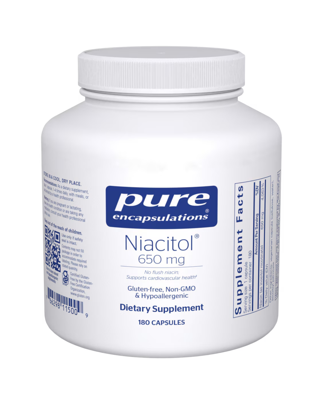 Pure Encapsulations Niacitol® (no-flush niacin) 650 mg 180's