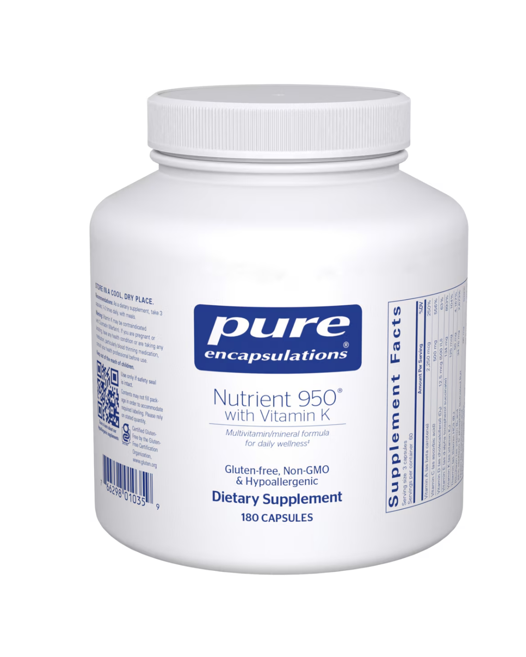 Pure Encapsulations Nutrient 950® with Vitamin K 180's