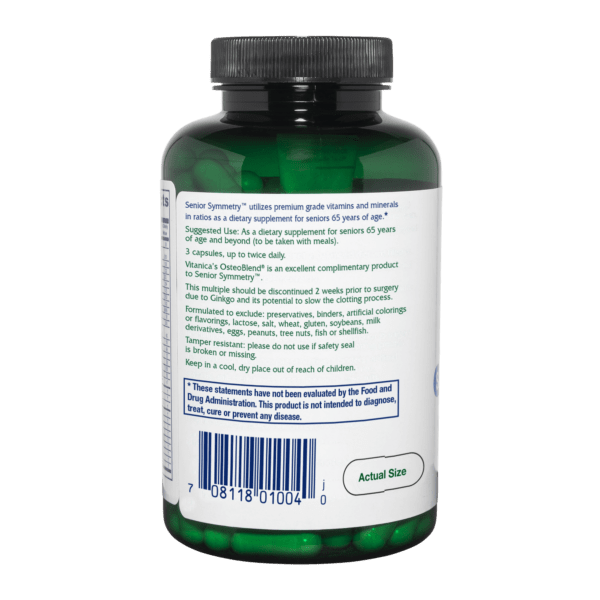 Senior Symmetry™ ~ High Potency Multivitamin/Mineral ~ 180 capsules