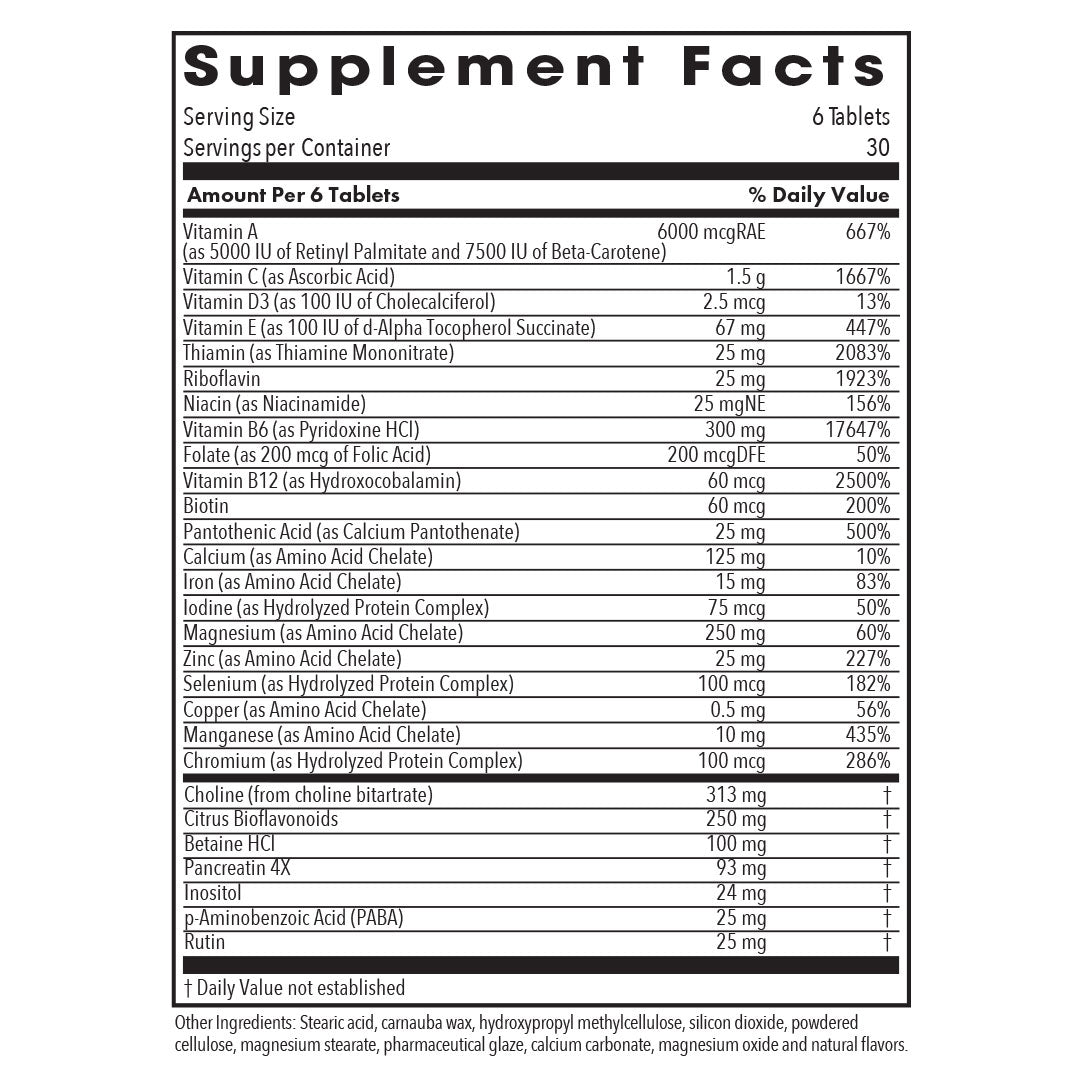 Allergy Research Group Optimox Optivite bottle displaying multivitamin supplement packaging