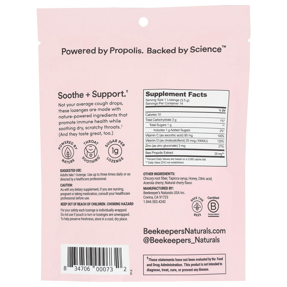 Propolis + VItamin C Lozenges Cherry 14 Lozenges