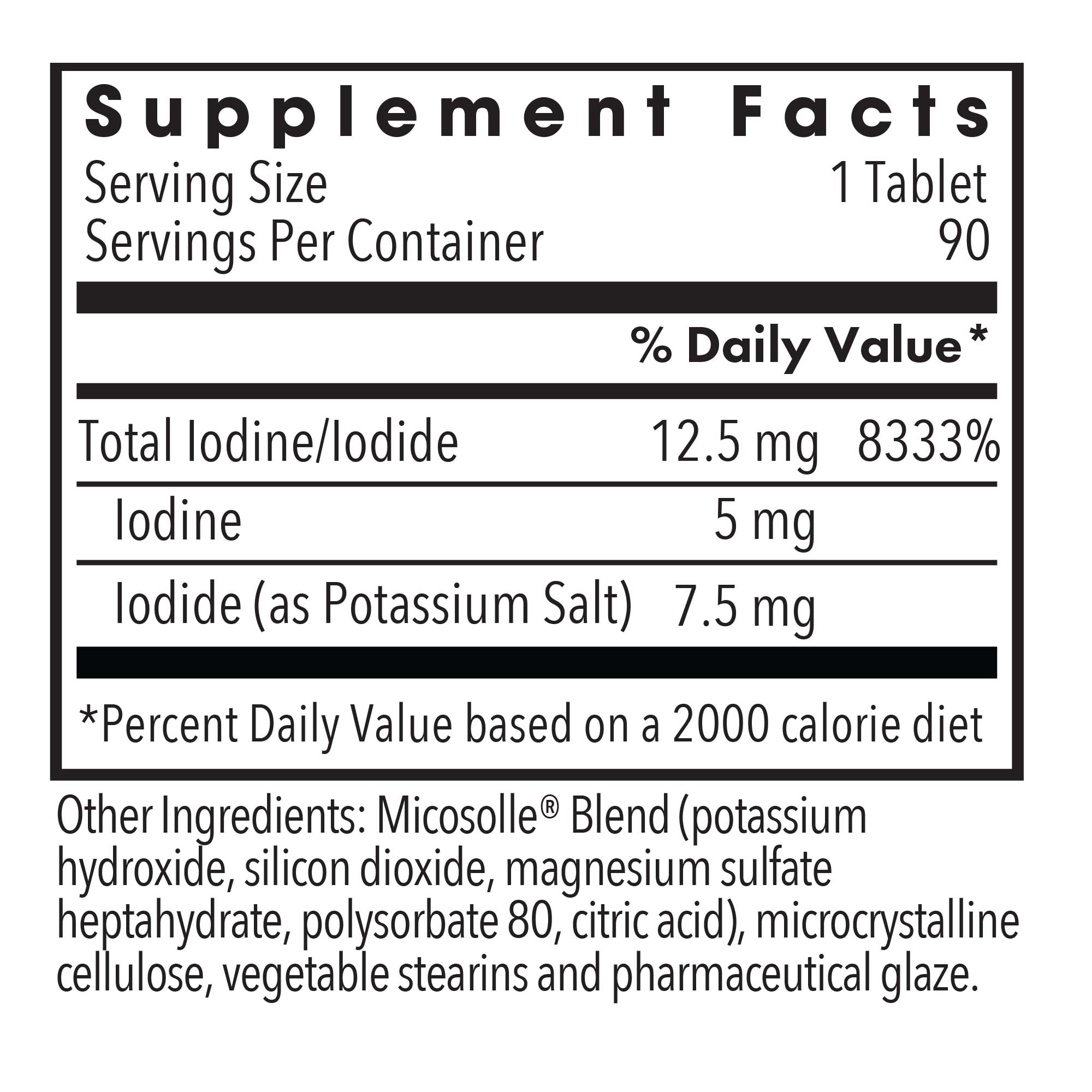 Allergy Research Group Optimox Iodoral 12.5 mg bottle displaying iodine supplement packaging