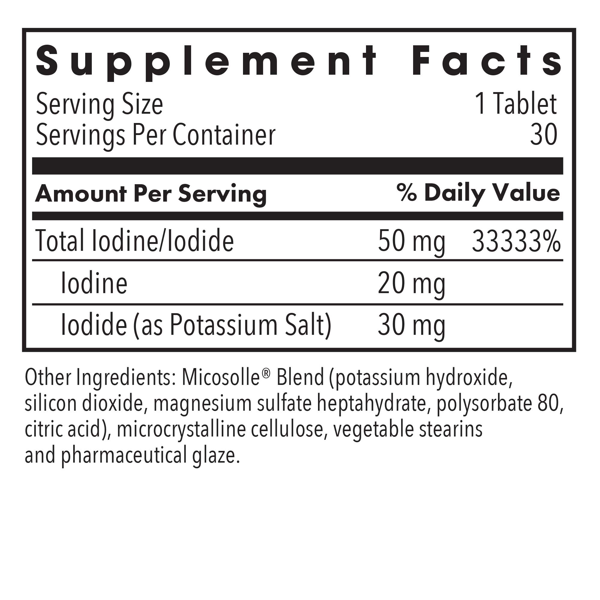 Allergy Research Group Optimox Iodoral 50 mg bottle displaying iodine supplement packaging
