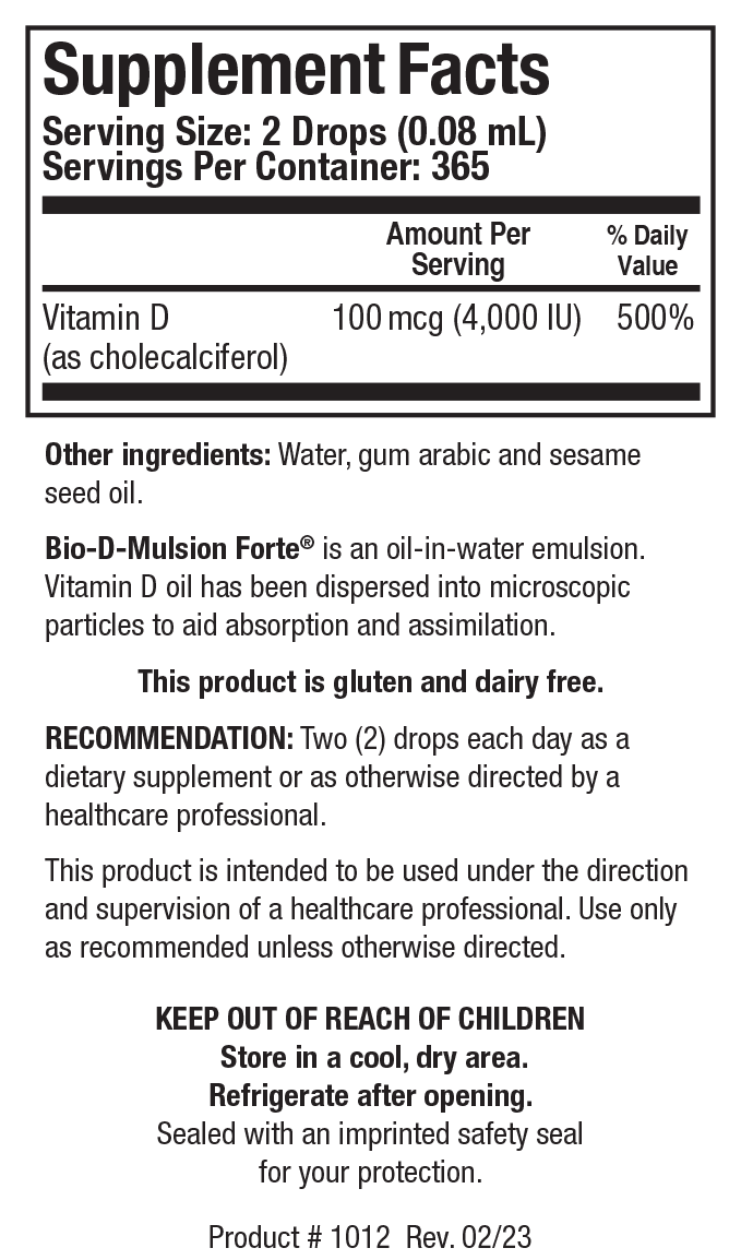 BIOTICS RESEARCH Bio-D-Mulsion Forte®