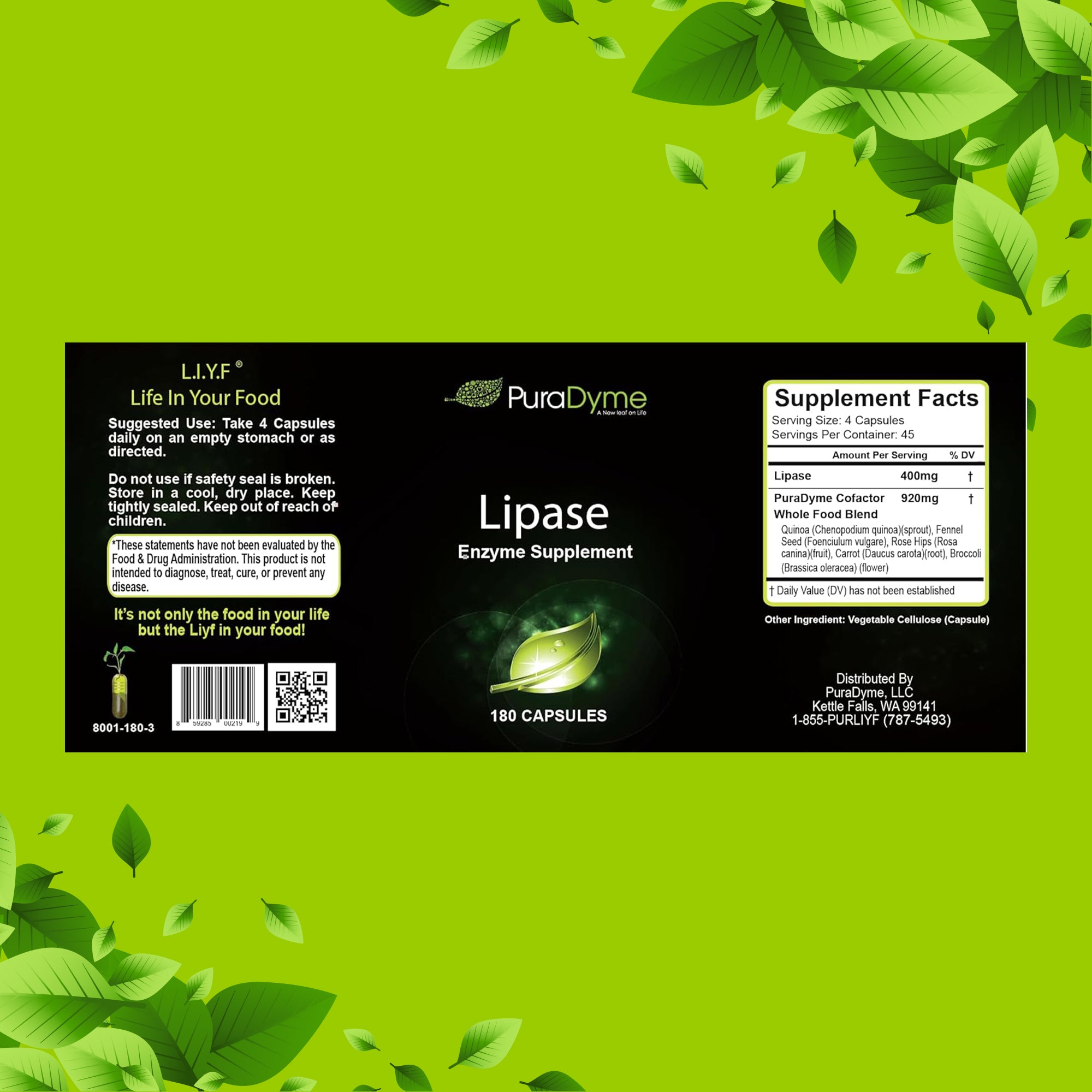 PURADYME  Lipase 180 Caps