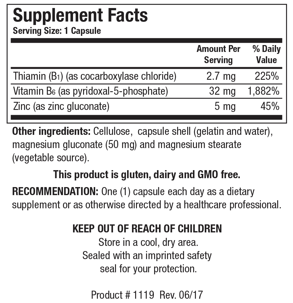 BIOTICS RESEARCH B6/B1 Plus Zinc