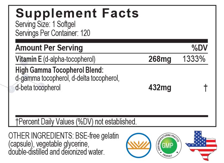 AC GRACE UNIQUE E High Gamma Mixed Tocopherol 180 Softgels