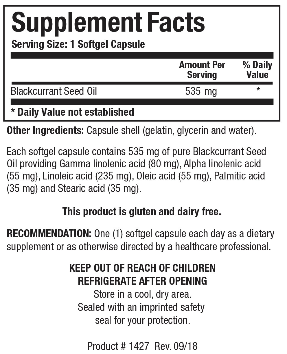BIOTICS RESEARCH Blackcurrant Seed Oil