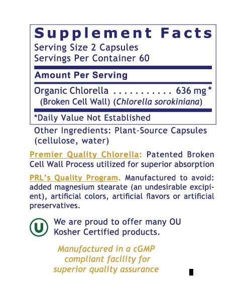 Premier Research Labs Medi Chlorella FX bottle showing supplement packaging and branding