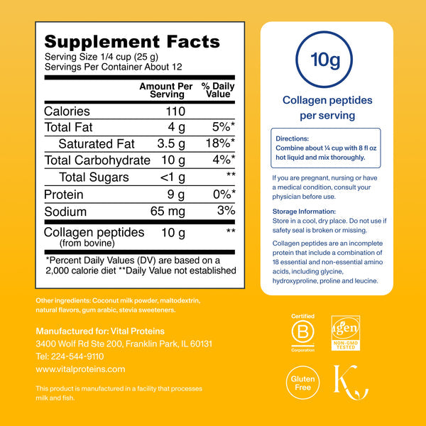 VITAL PROTEINS Collagen Creamer Vanilla 14 Servings