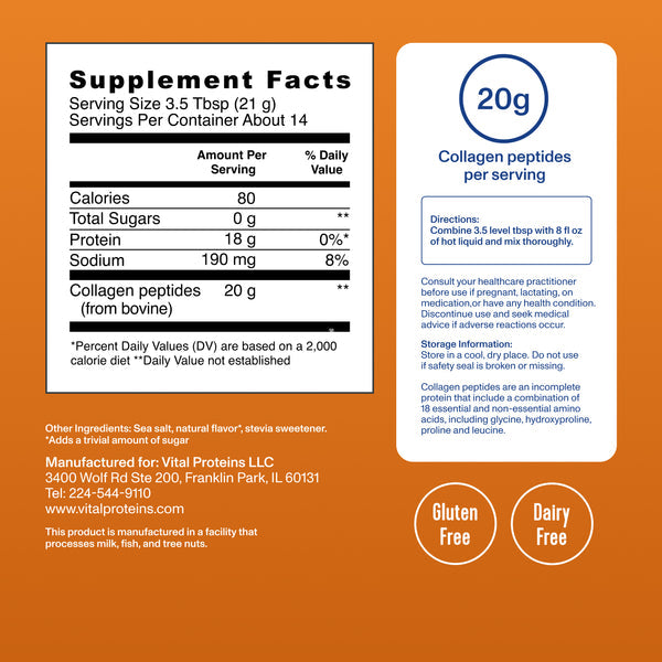 VITAL PROTEINS Collagen Peptides Chocolate 14 Servings