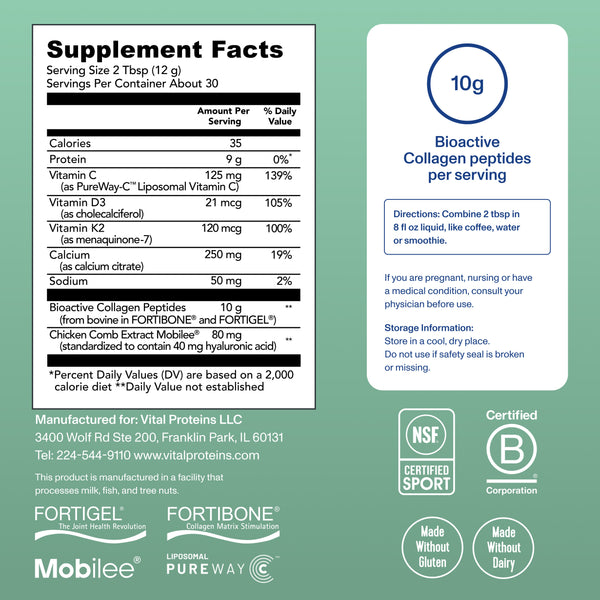 VITAL PROTEINS Bioactive Collagen Complex Bone & Joint Support 30 Servings