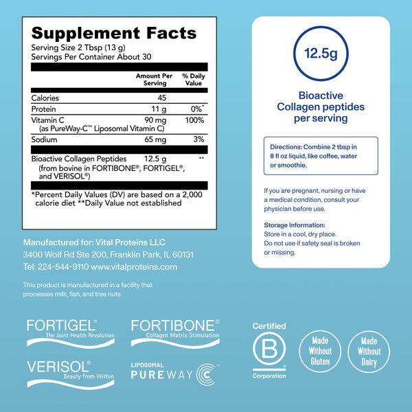 VITAL PROTEINS Bioactive Collagen Complex Daily Foundational Support 30 Servings