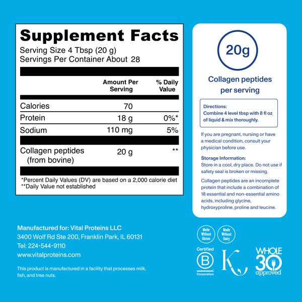VITAL PROTEINS Collagen Peptides 28 Servings