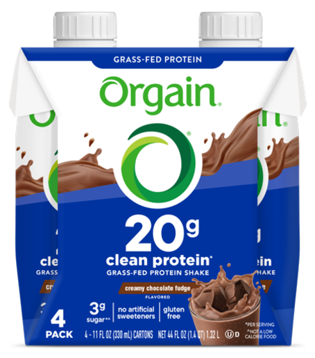 Clean Protein Grass Fed Protein Shake Creamy Chocolate Fudge 4 Pack