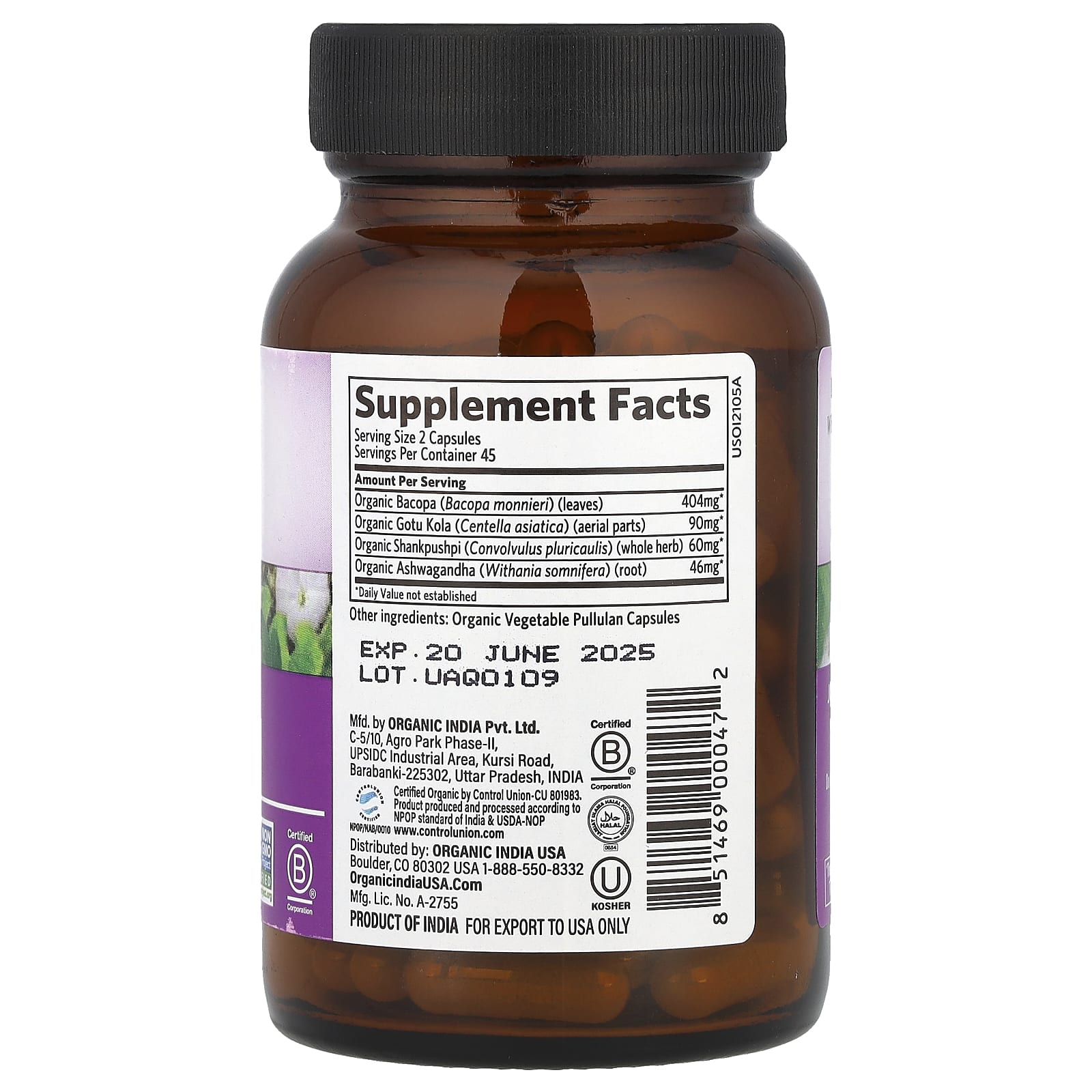 ORGANIC INDIA Joy! 90 Capsules