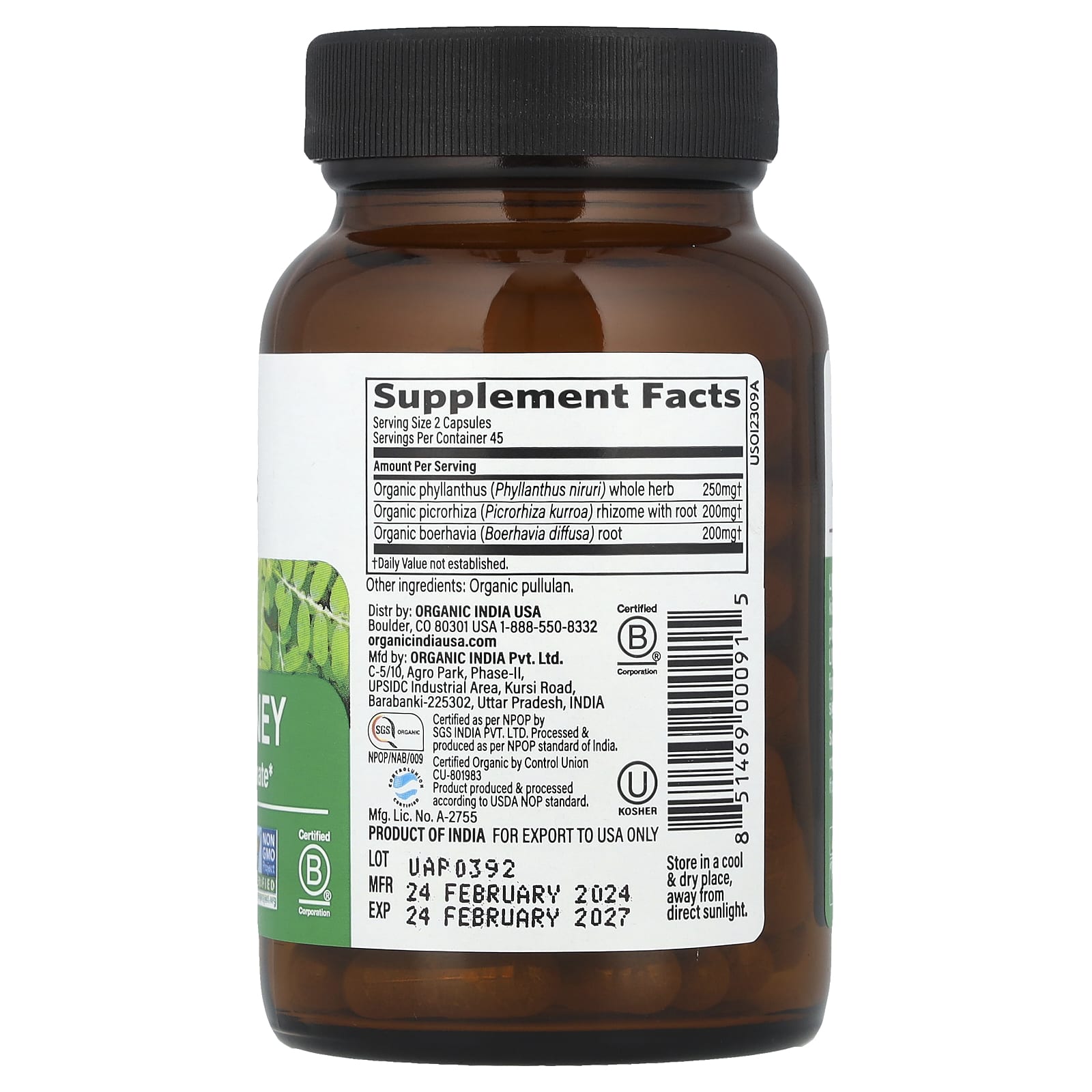 ORGANIC INDIA Liver Kidney 90 Capsules