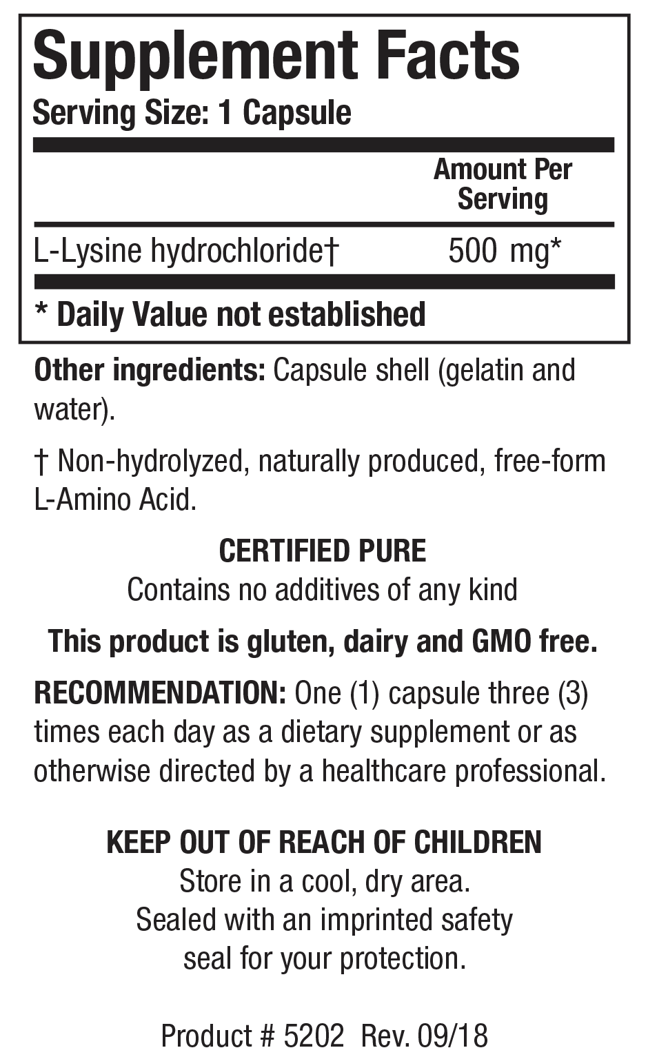 BIOTICS RESEARCH L-Lysine HCl (Amino Acid)