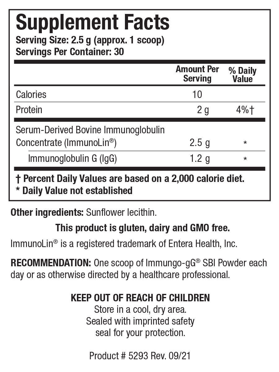 BIOTICS RESEARCH Immuno-gG® SBI Powder