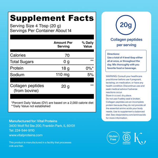 VITAL PROTEINS Collagen Peptides 14 Servings