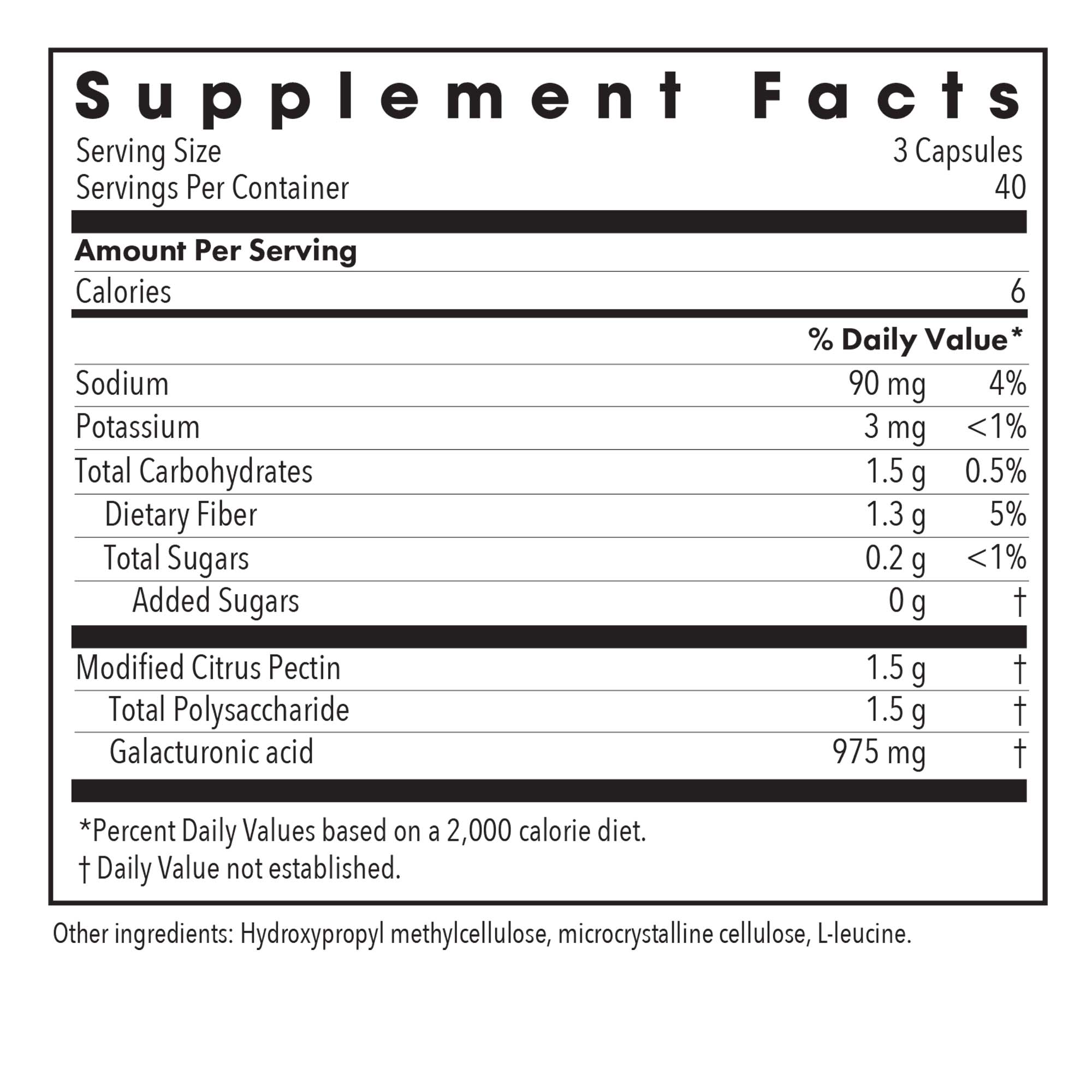 Allergy Research Group Modified Citrus Pectin bottle displaying detox supplement packaging