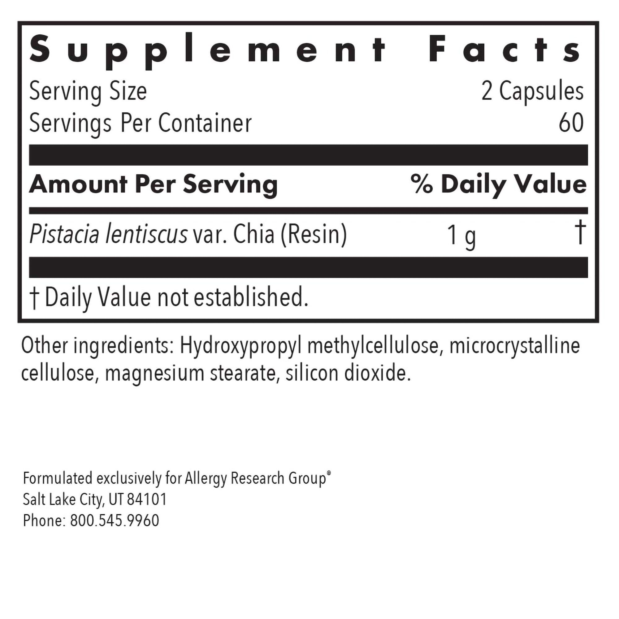Allergy Research Group Mastica bottle displaying digestive support supplement packaging