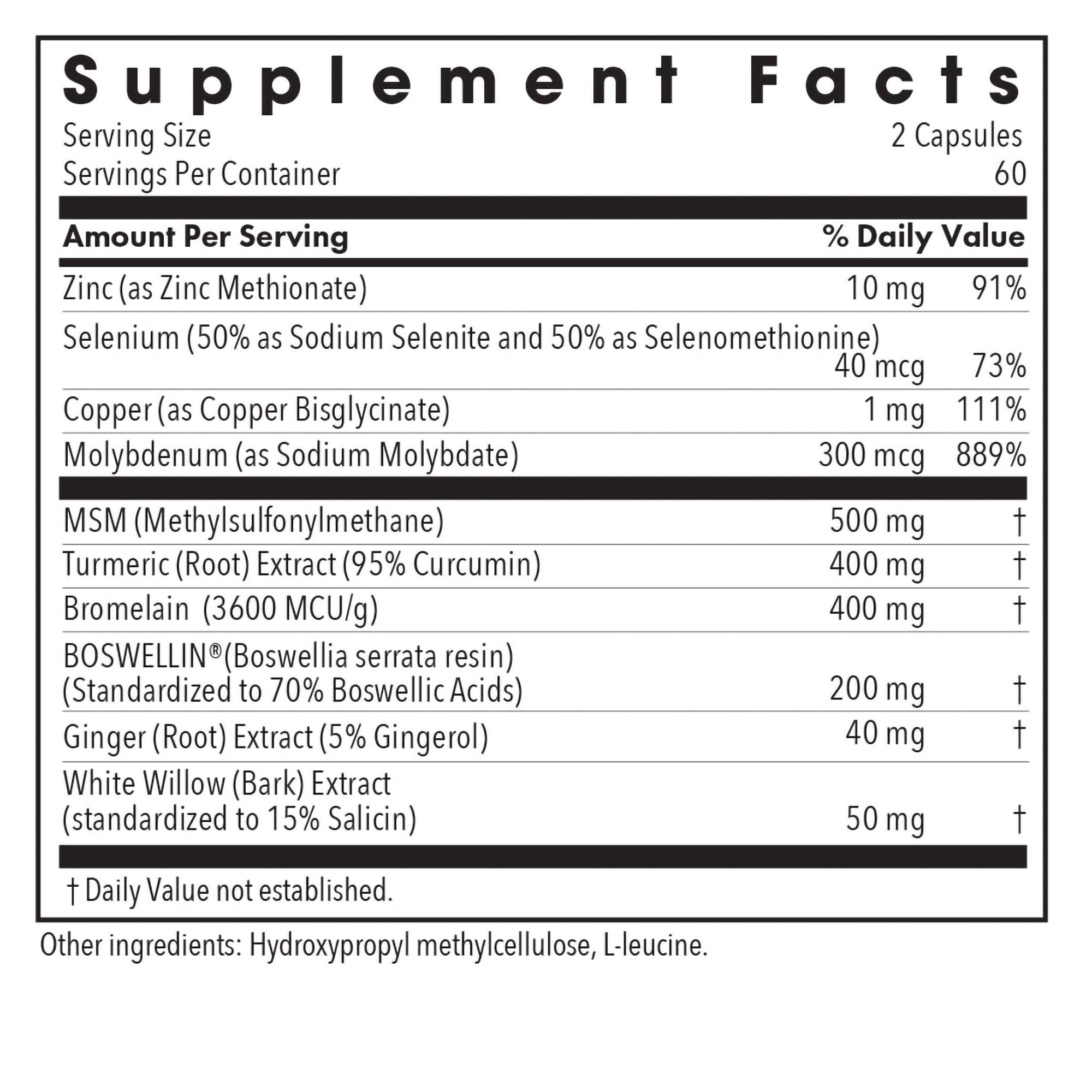 Allergy Research Group Inflamed bottle displaying inflammation support supplement packaging