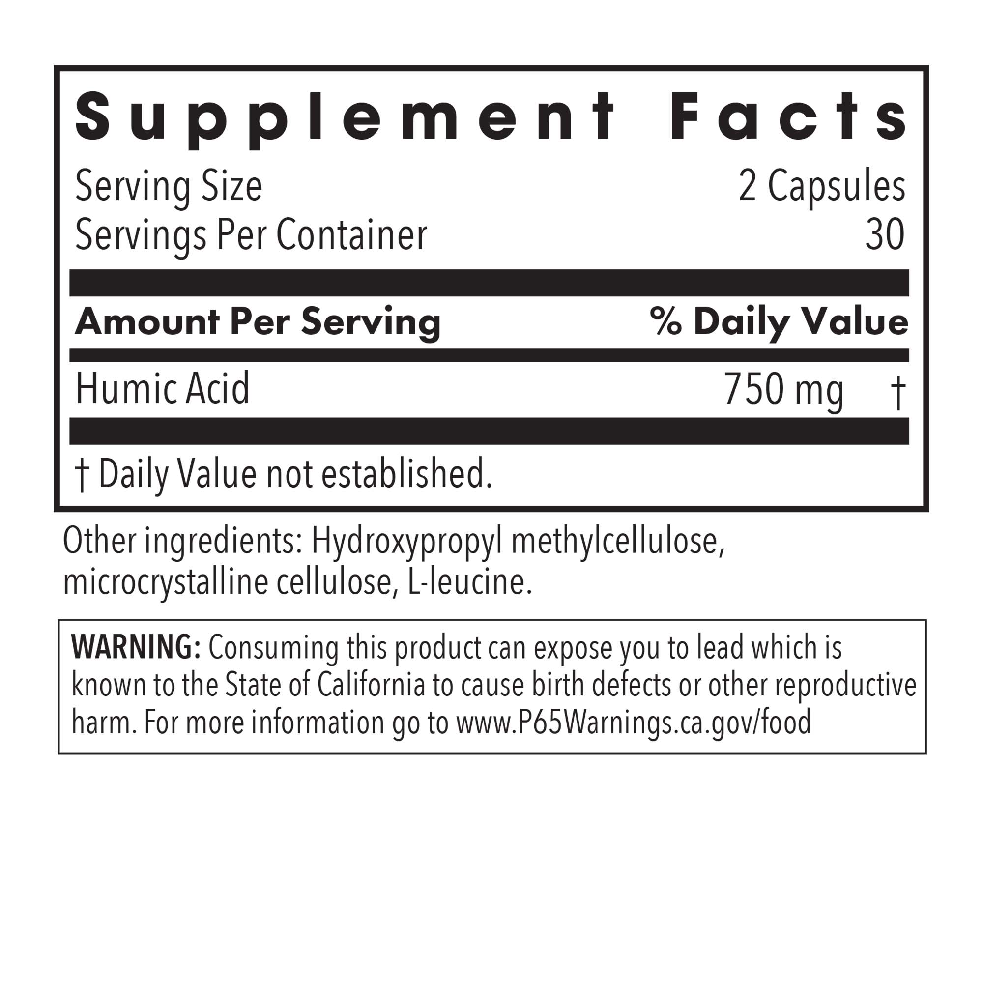 Allergy Research Group Humic Acid bottle displaying mineral supplement packaging