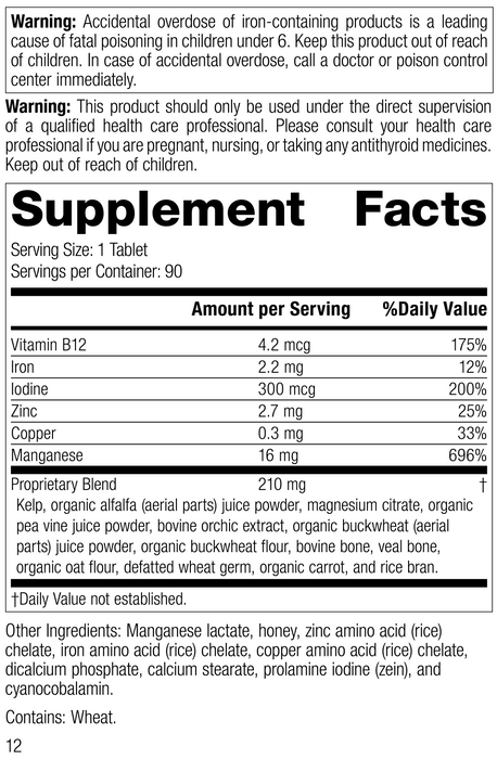 Standard Process - Trace Minerals-B12