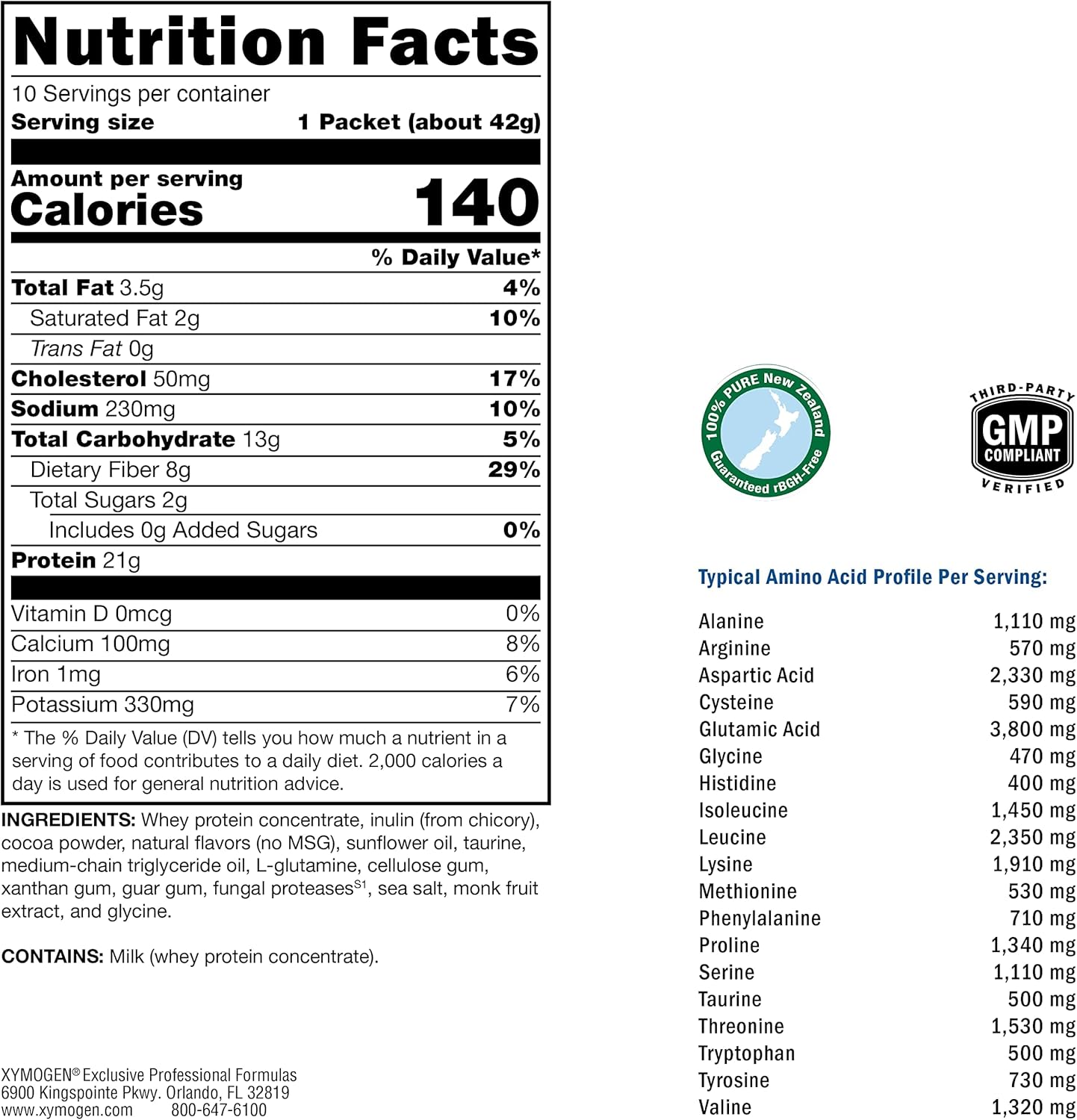 XYMOGEN FIT Lean Food Whey Creamy Chocolate 10 Servings