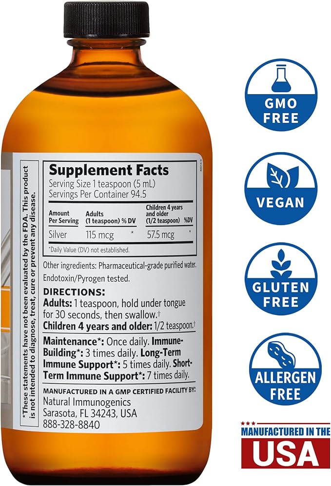 ARGENTYN 23 Pro Bio-Active Silver Hydrosol 23 ppm Economy Size Screw Top 16 fl oz