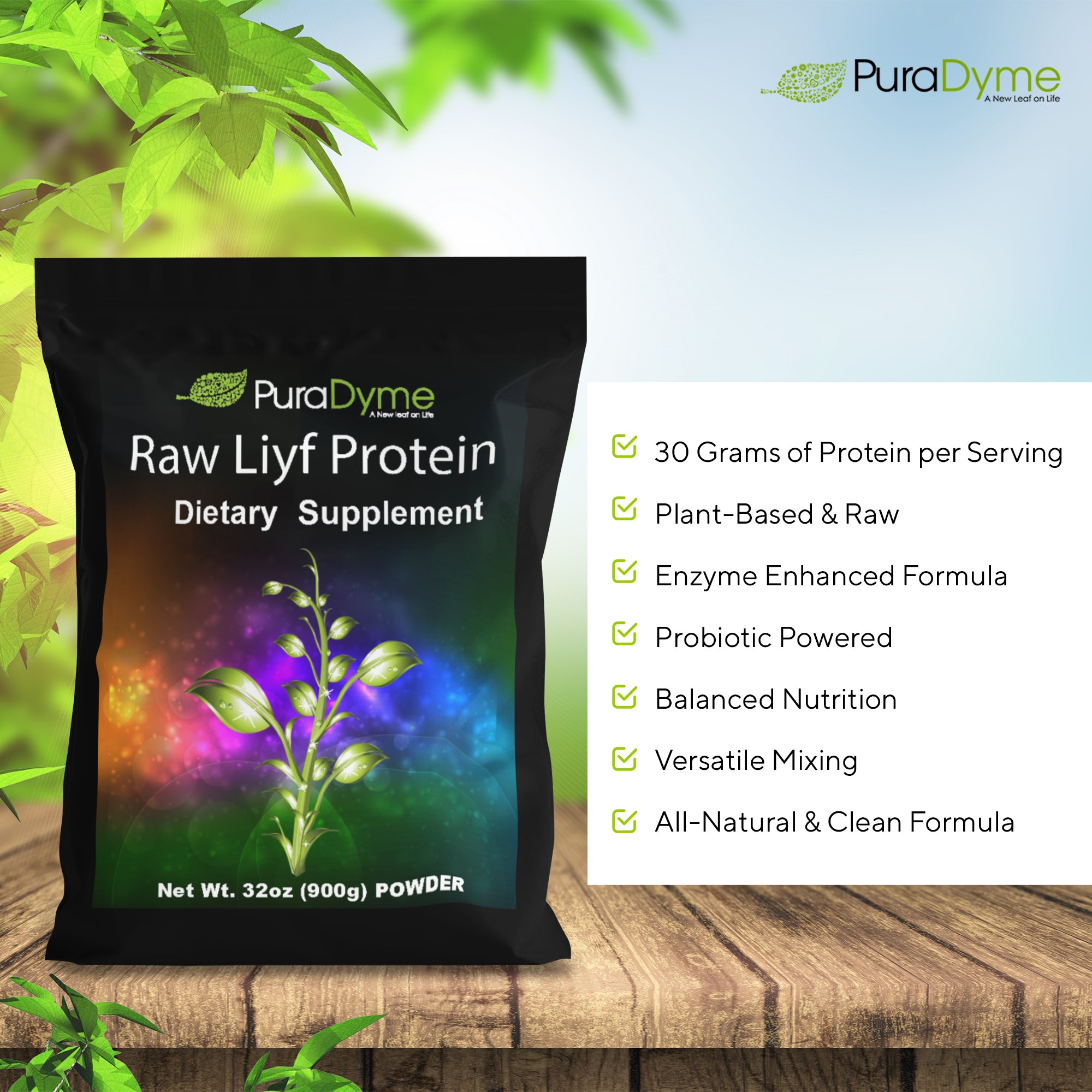 PURADYME  Raw Liyf Protein 32oz