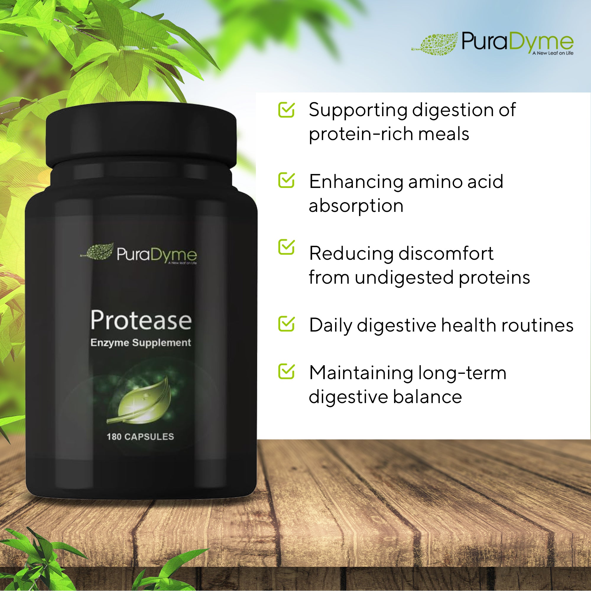 PURADYME  Protease 180 Caps