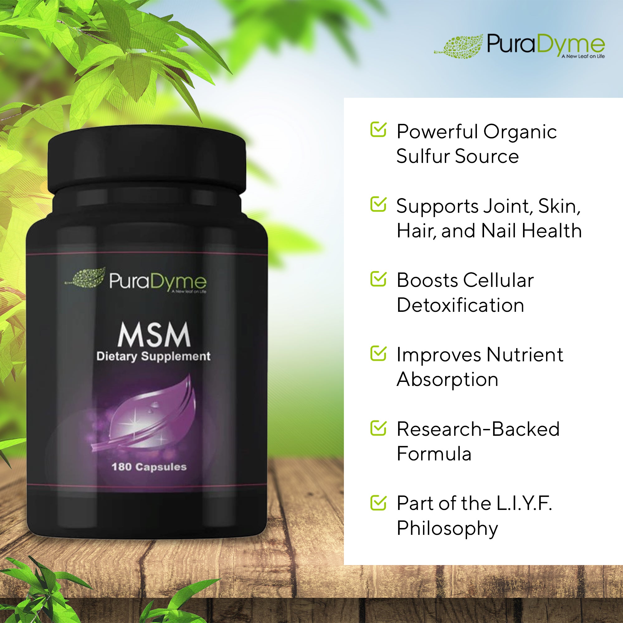 PURADYME  MSM 180 Caps